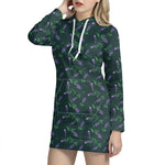 Purple Lavender Pattern Print Hoodie Dress