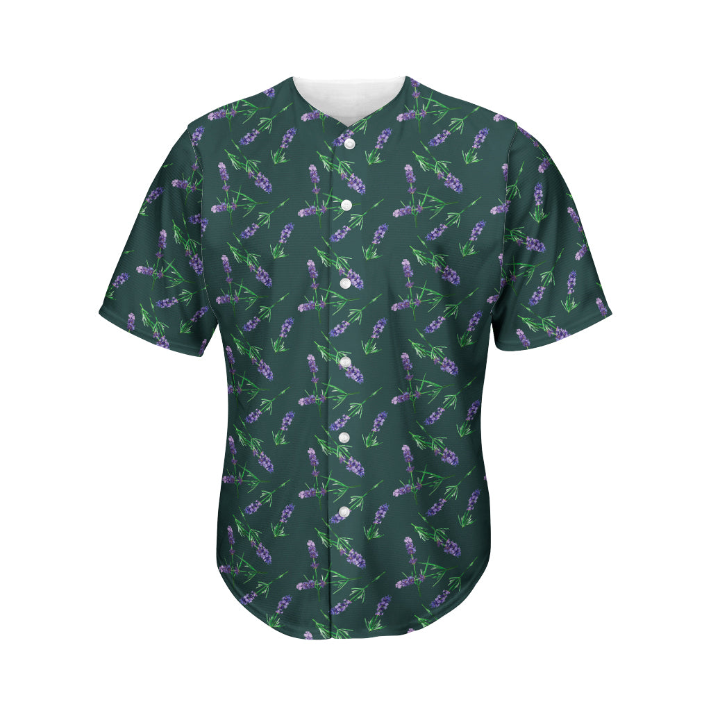 Purple Lavender Pattern Print Men's Baseball Jersey
