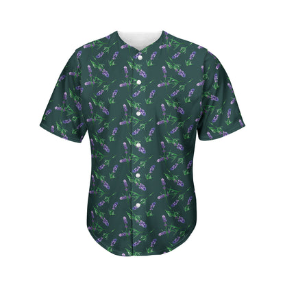 Purple Lavender Pattern Print Men's Baseball Jersey