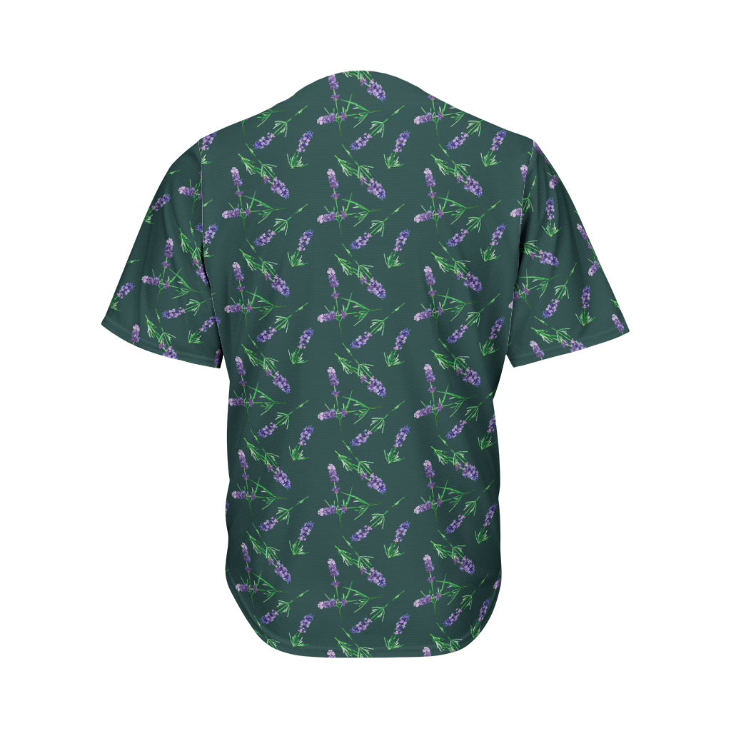 Purple Lavender Pattern Print Men's Baseball Jersey