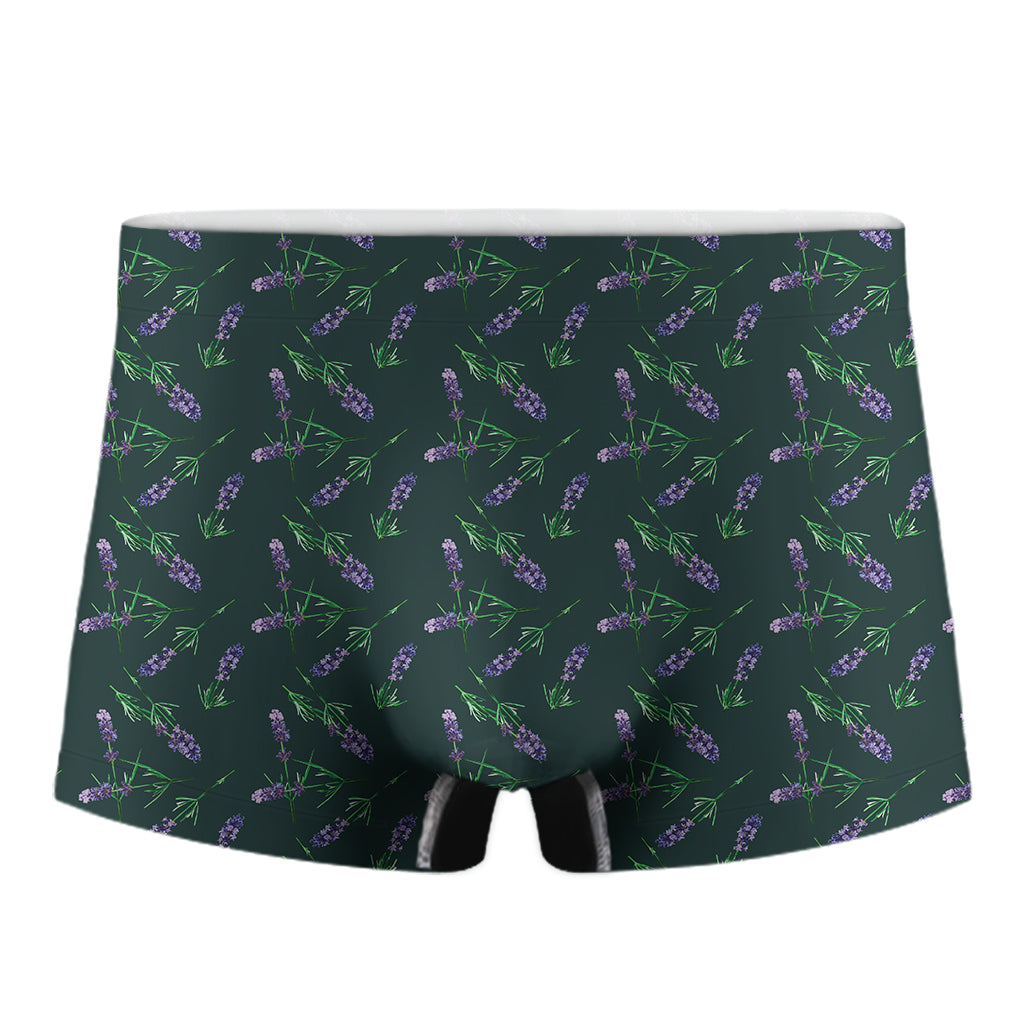Purple Lavender Pattern Print Men's Boxer Briefs