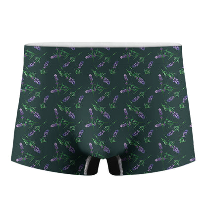 Purple Lavender Pattern Print Men's Boxer Briefs
