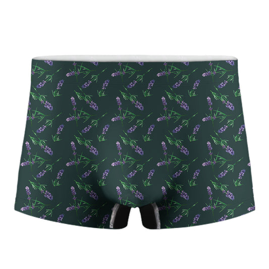 Purple Lavender Pattern Print Men's Boxer Briefs
