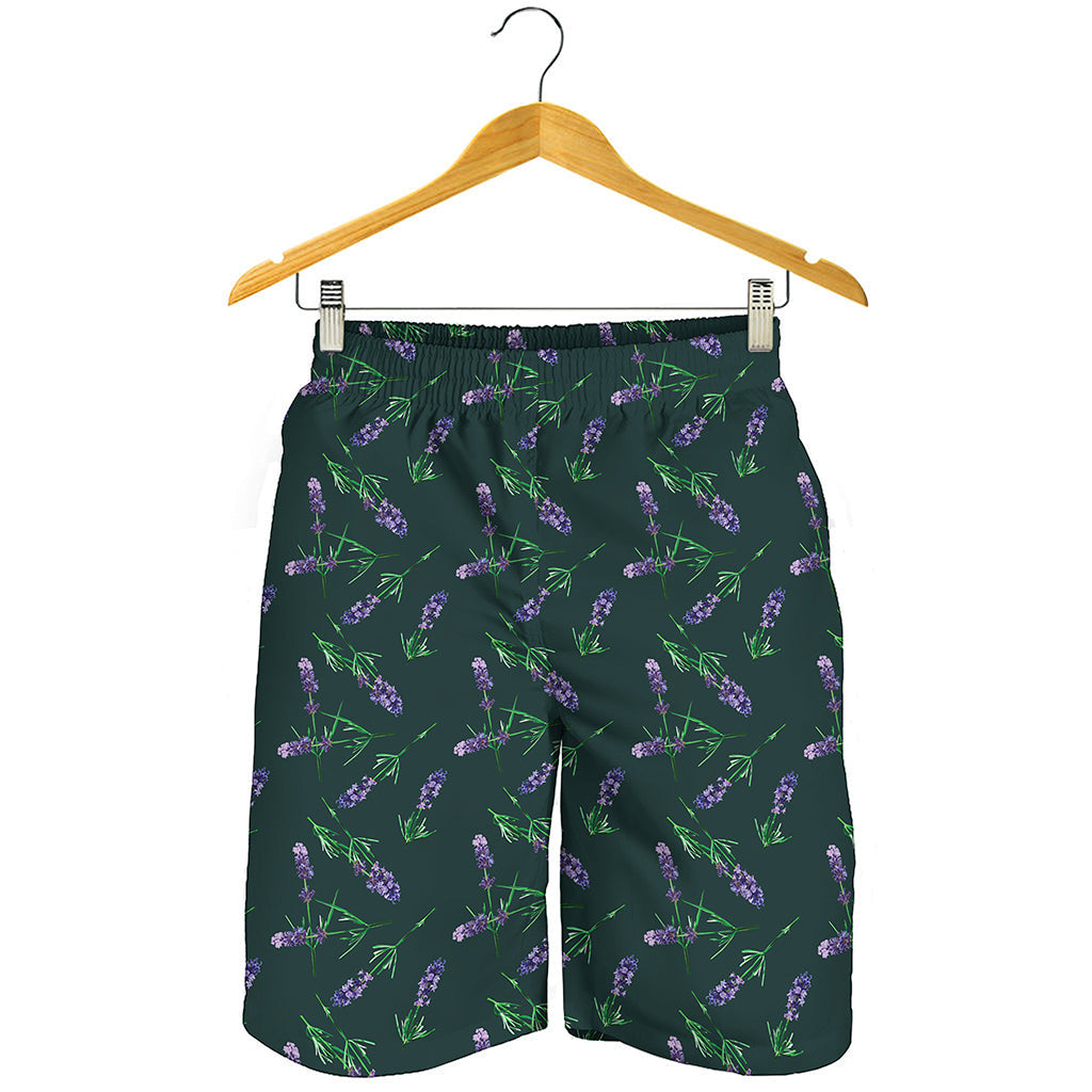 Purple Lavender Pattern Print Men's Shorts