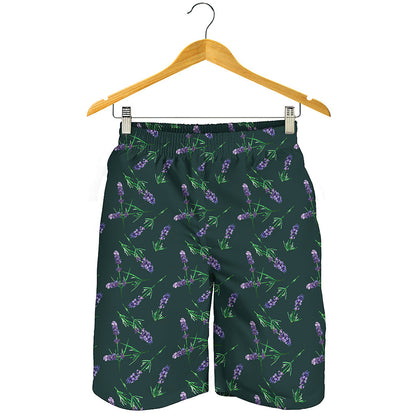 Purple Lavender Pattern Print Men's Shorts