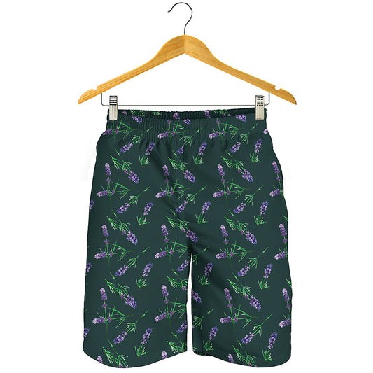 Purple Lavender Pattern Print Men's Shorts