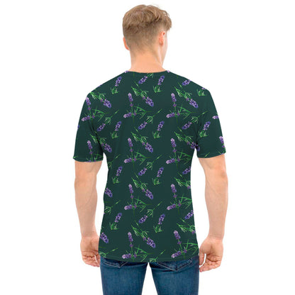Purple Lavender Pattern Print Men's T-Shirt