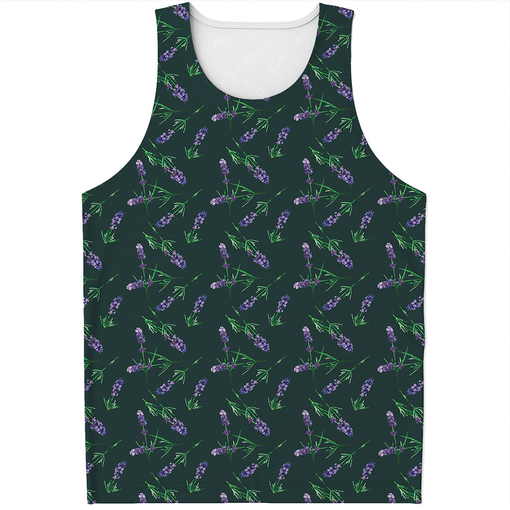 Purple Lavender Pattern Print Men's Tank Top