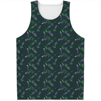 Purple Lavender Pattern Print Men's Tank Top