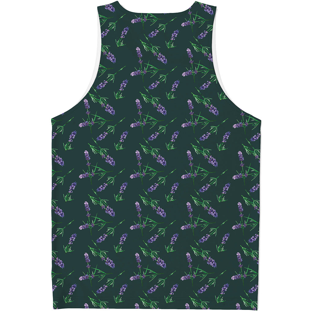 Purple Lavender Pattern Print Men's Tank Top