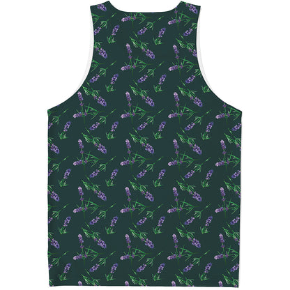 Purple Lavender Pattern Print Men's Tank Top