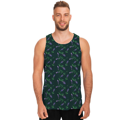 Purple Lavender Pattern Print Men's Tank Top
