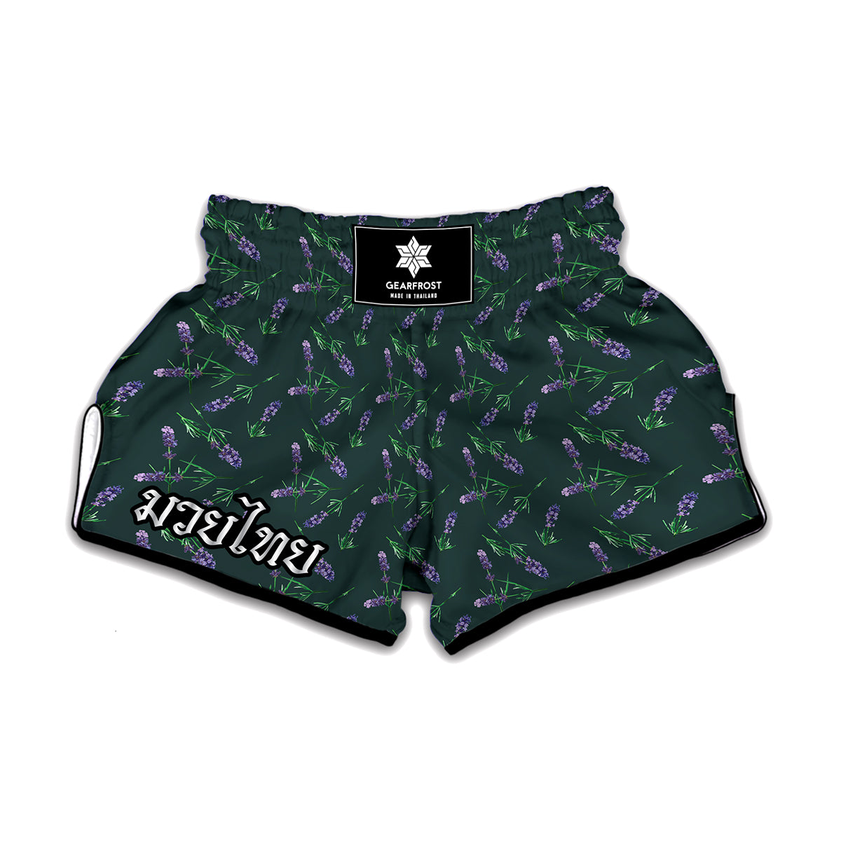 Purple Lavender Pattern Print Muay Thai Boxing Shorts