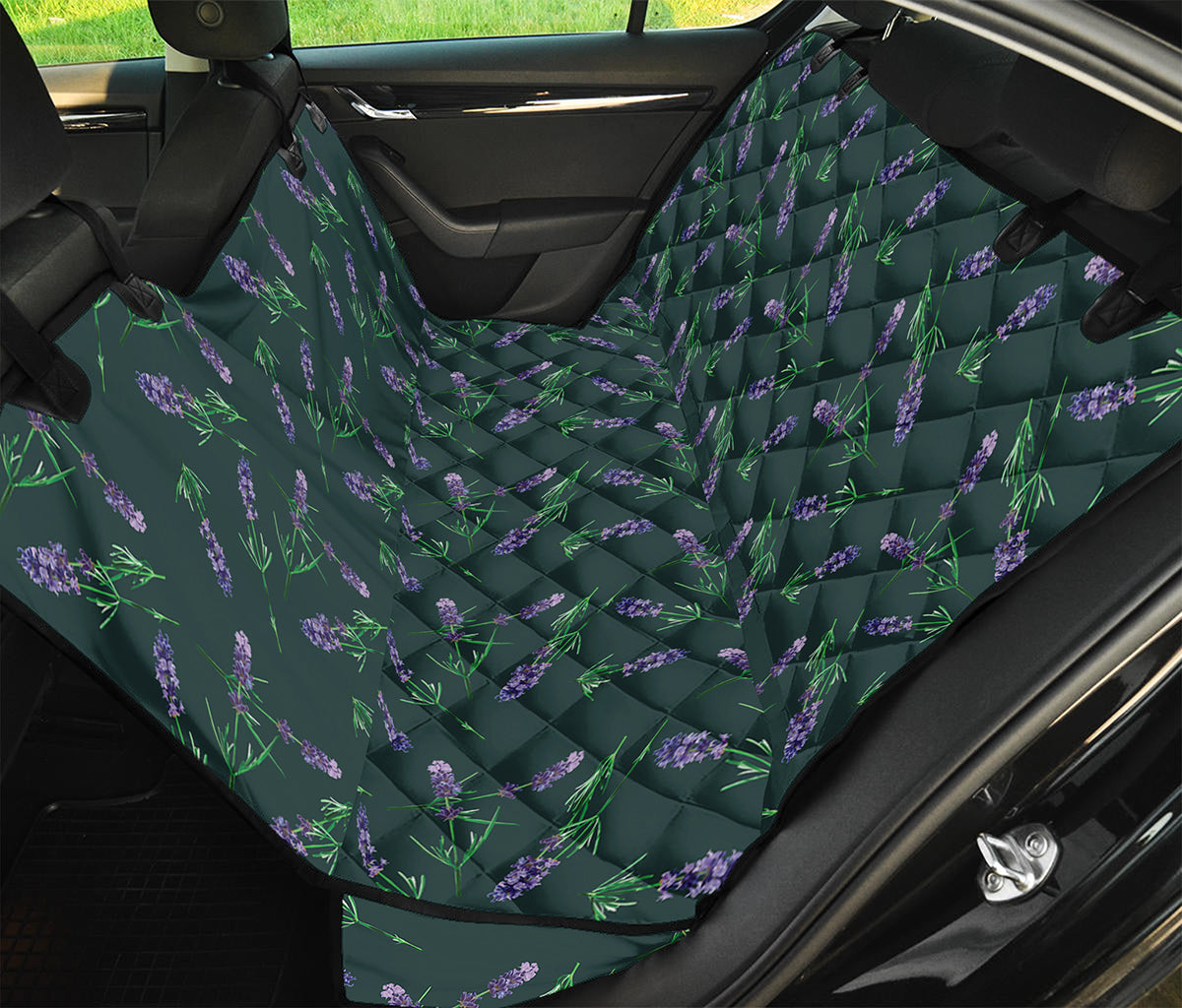Purple Lavender Pattern Print Pet Car Back Seat Cover