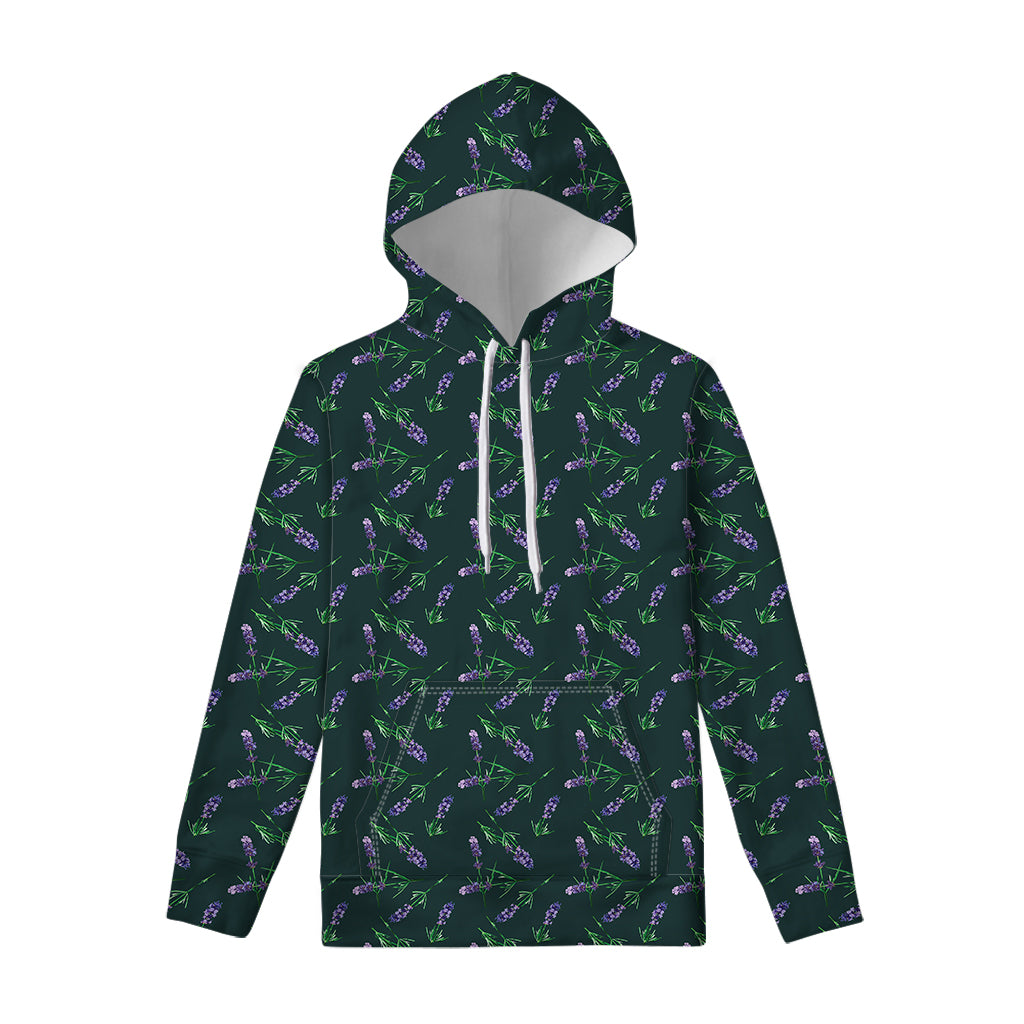 Purple Lavender Pattern Print Pullover Hoodie