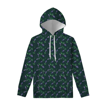 Purple Lavender Pattern Print Pullover Hoodie