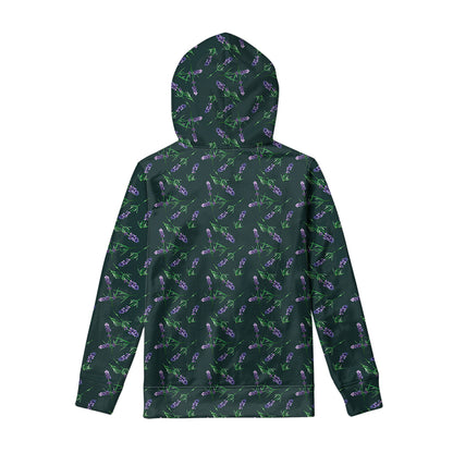 Purple Lavender Pattern Print Pullover Hoodie
