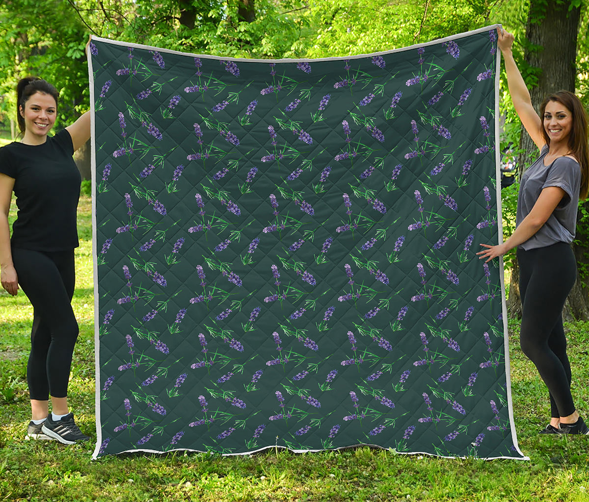 Purple Lavender Pattern Print Quilt