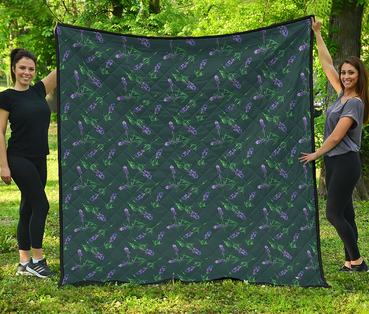 Purple Lavender Pattern Print Quilt