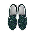 Purple Lavender Pattern Print White Slip On Shoes