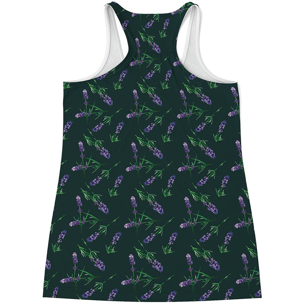Purple Lavender Pattern Print Women's Racerback Tank Top