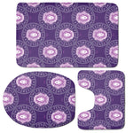 Purple Leo Zodiac Pattern Print 3 Piece Bath Mat Set