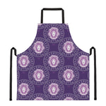 Purple Leo Zodiac Pattern Print Apron