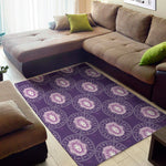 Purple Leo Zodiac Pattern Print Area Rug