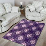 Purple Leo Zodiac Pattern Print Area Rug