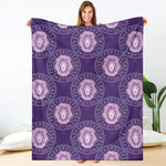 Purple Leo Zodiac Pattern Print Blanket