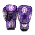 Purple Leo Zodiac Pattern Print Boxing Gloves