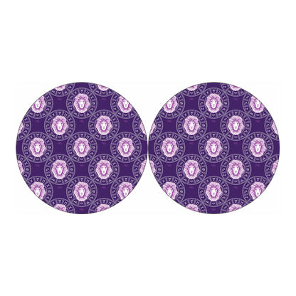 Purple Leo Zodiac Pattern Print Car Coasters