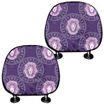 Purple Leo Zodiac Pattern Print Car Headrest Covers