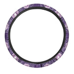 Purple Leo Zodiac Pattern Print Car Steering Wheel Cover