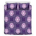 Purple Leo Zodiac Pattern Print Duvet Cover Bedding Set