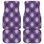 Purple Leo Zodiac Pattern Print Front and Back Car Floor Mats