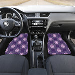 Purple Leo Zodiac Pattern Print Front and Back Car Floor Mats