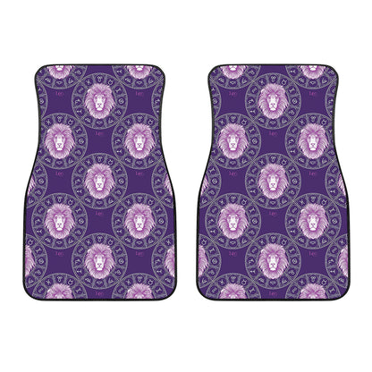 Purple Leo Zodiac Pattern Print Front Car Floor Mats