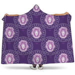 Purple Leo Zodiac Pattern Print Hooded Blanket