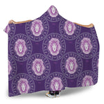 Purple Leo Zodiac Pattern Print Hooded Blanket
