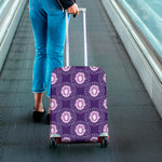 Purple Leo Zodiac Pattern Print Luggage Cover
