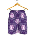 Purple Leo Zodiac Pattern Print Men's Shorts