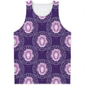 Purple Leo Zodiac Pattern Print Men's Tank Top