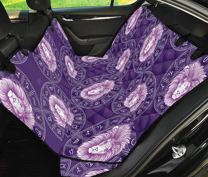 Purple Leo Zodiac Pattern Print Pet Car Back Seat Cover