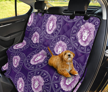 Purple Leo Zodiac Pattern Print Pet Car Back Seat Cover