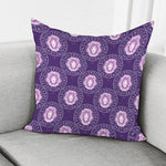 Purple Leo Zodiac Pattern Print Pillow Cover