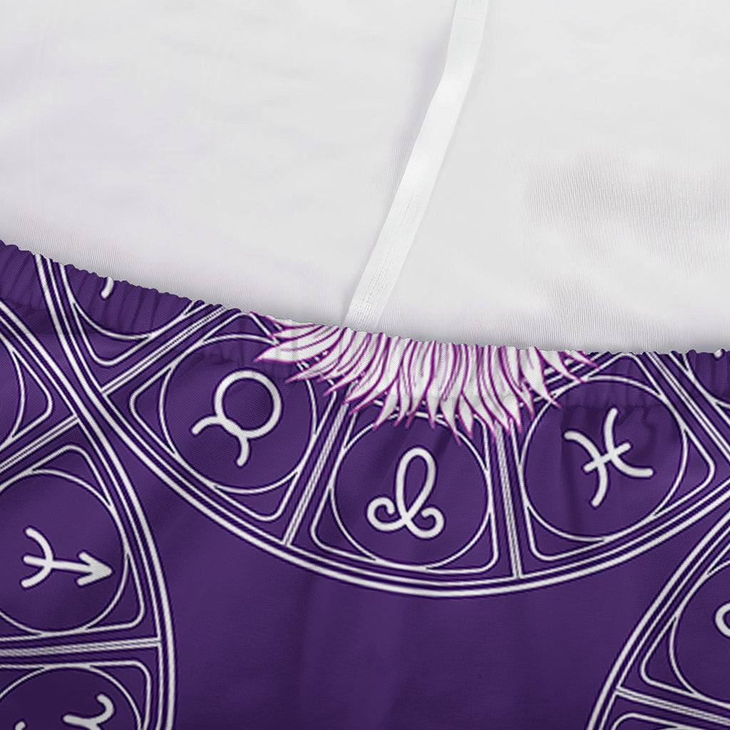 Purple Leo Zodiac Pattern Print Sofa Cover