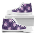 Purple Leo Zodiac Pattern Print White High Top Sneakers