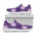 Purple Leo Zodiac Pattern Print White Running Shoes