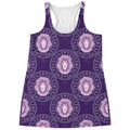 Purple Leo Zodiac Pattern Print Women's Racerback Tank Top